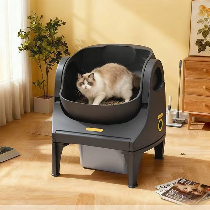 Smart Self-Cleaning Cat Litter Box with Safety Sensors